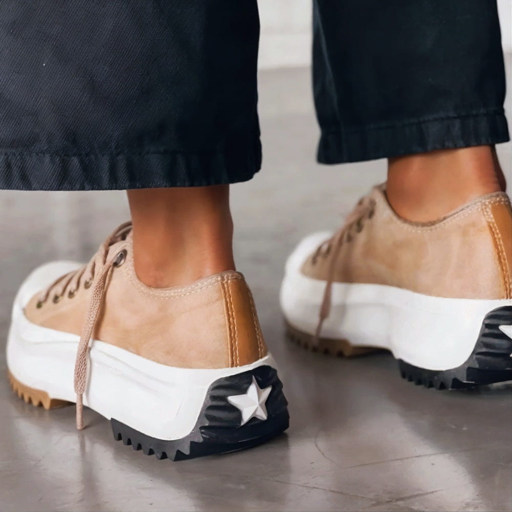 Abrielle - Cuir Baskets Plateforme