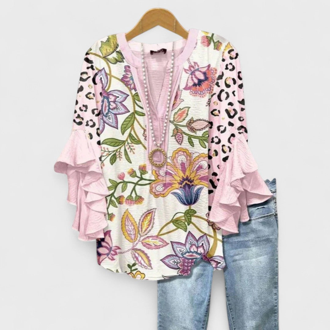 Isabella | Blouse avec des Fleurs Élégantes