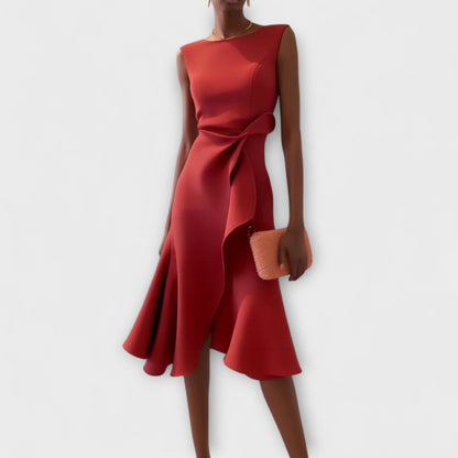 Jade – Robe Midi Asymétrique Drapée