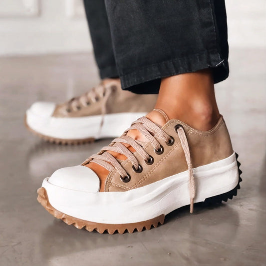 Abrielle - Cuir Baskets Plateforme