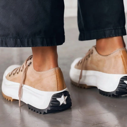 Abrielle - Cuir Baskets Plateforme
