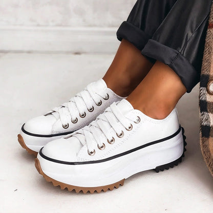 Abrielle - Cuir Baskets Plateforme
