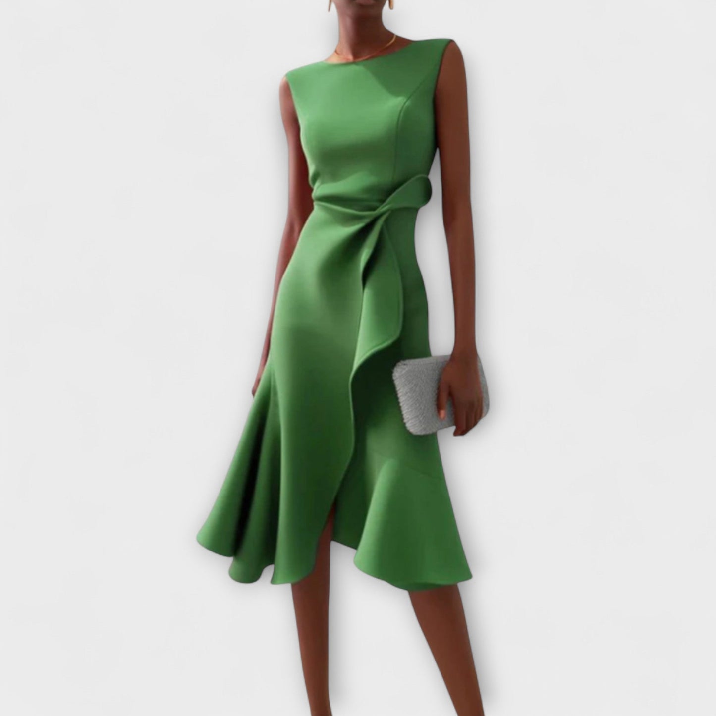 Jade – Robe Midi Asymétrique Drapée