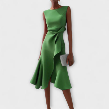 Jade – Robe Midi Asymétrique Drapée