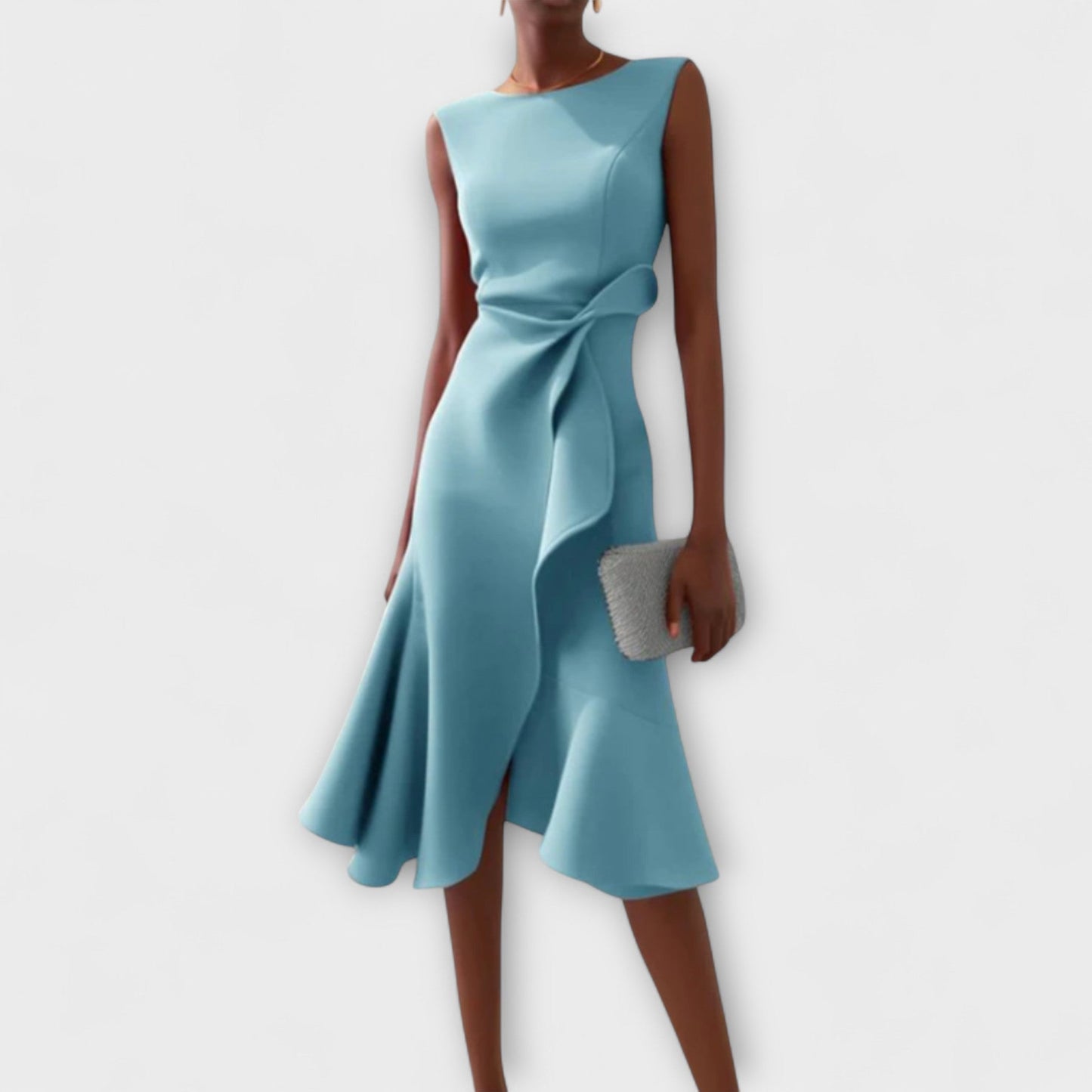 Jade – Robe Midi Asymétrique Drapée