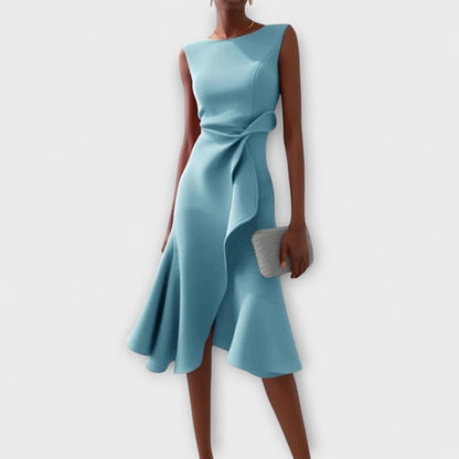 Jade – Robe Midi Asymétrique Drapée