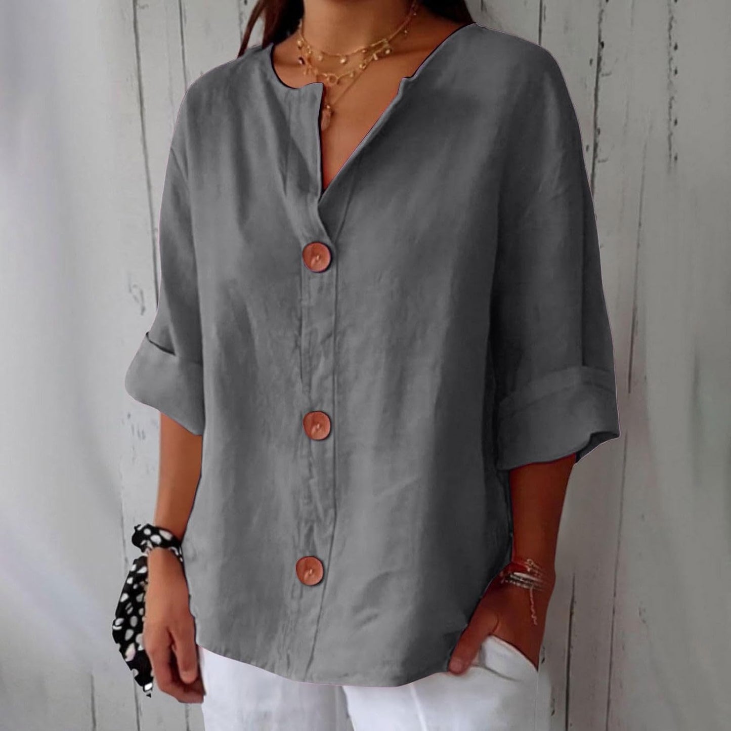 HÉLENOR | Blouse Décontractée En Lin