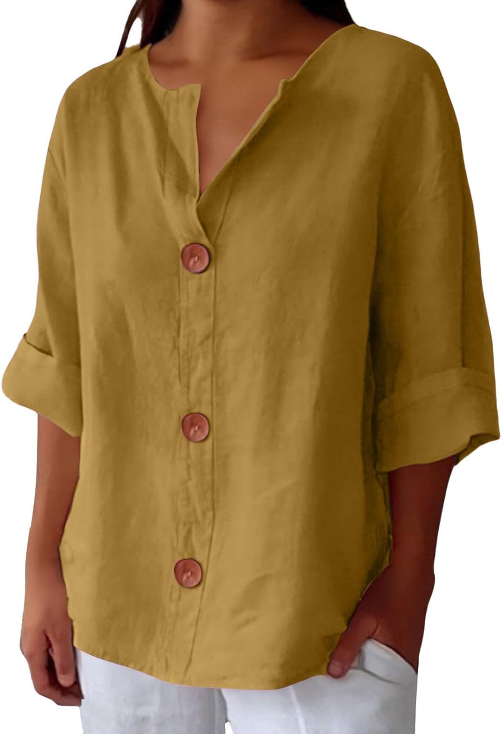 HÉLENOR | Blouse Décontractée En Lin