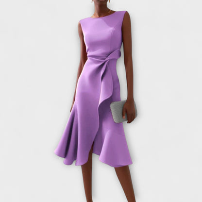 Jade – Robe Midi Asymétrique Drapée
