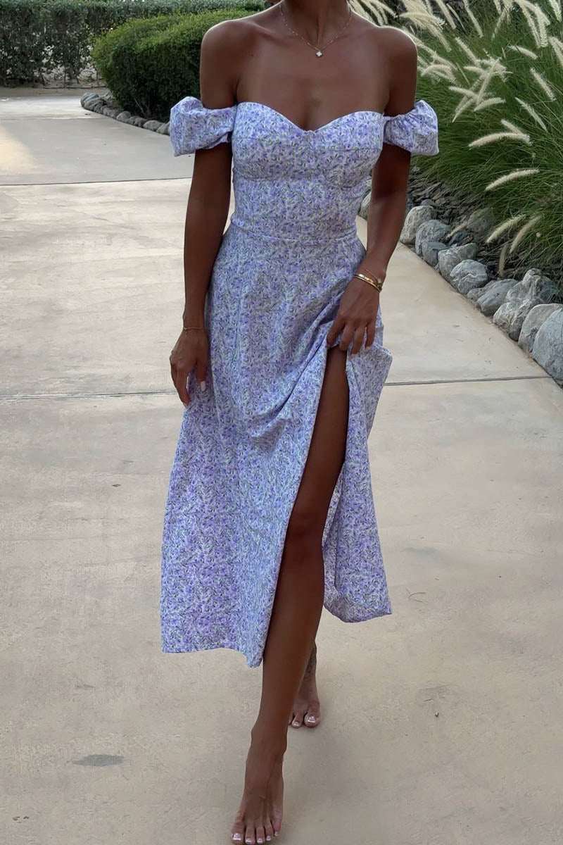 Rosemary | Robe Midi Florale Fendue Chic
