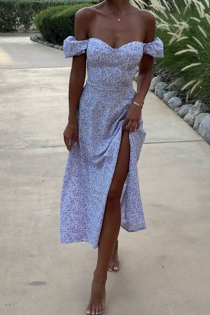 Rosemary | Robe Midi Florale Fendue Chic