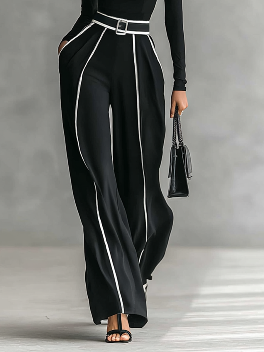 Élenor | Ensemble 2 pièces – Col roulé & Pantalon avec Ceinture
