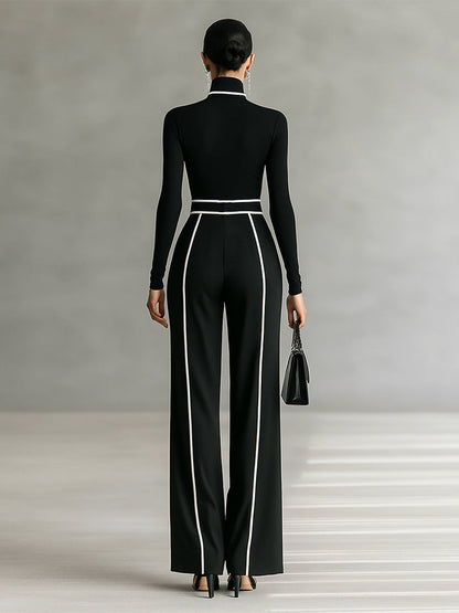 Élenor | Ensemble 2 pièces – Col roulé & Pantalon avec Ceinture