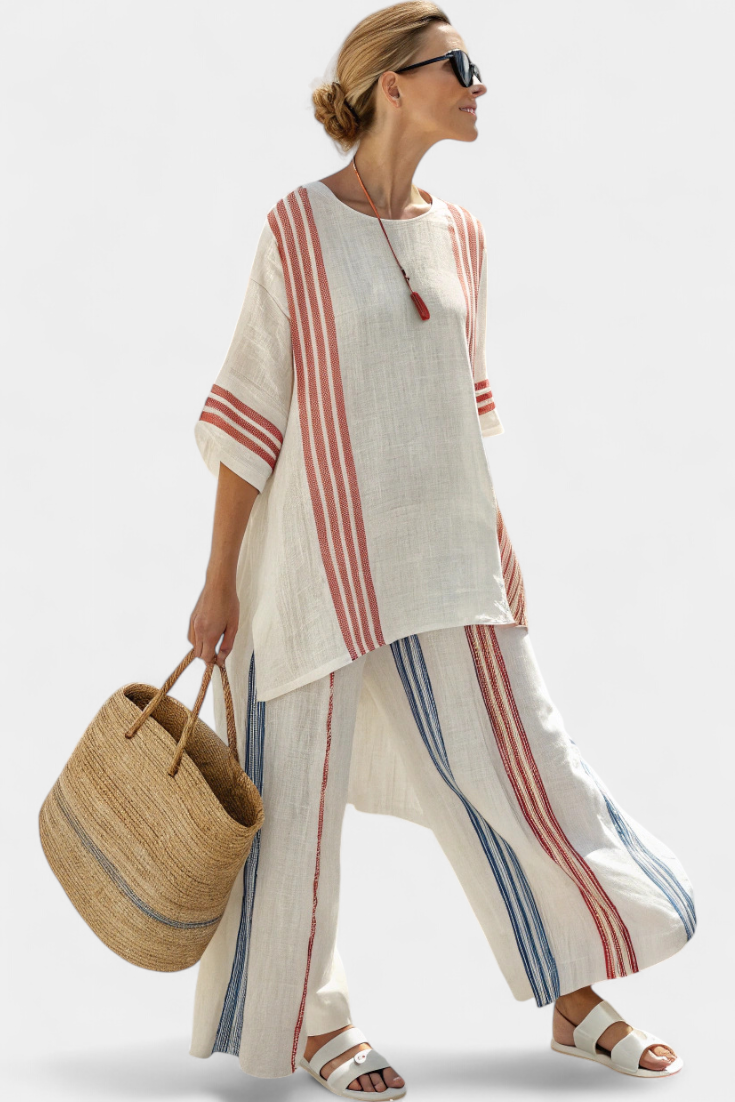 Louna | Ensemble Deux Pièces Oversize à Rayures