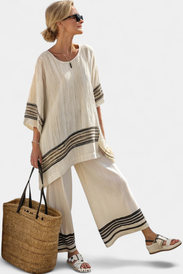 Louna | Ensemble Deux Pièces Oversize à Rayures