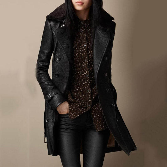 Amelie | Élégant Manteau faux Cuir