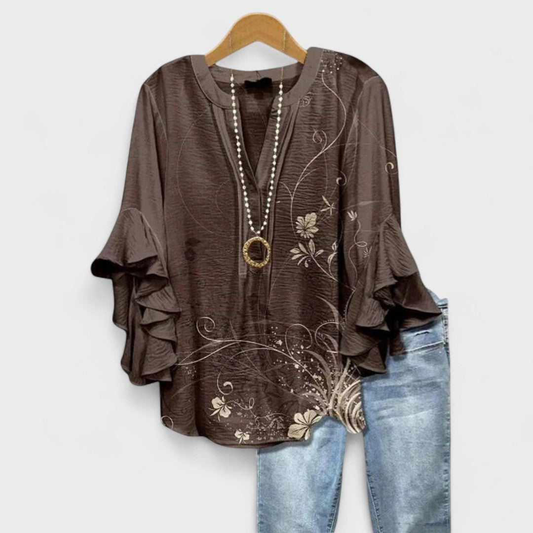 Isabella | Blouse avec des Fleurs Élégantes