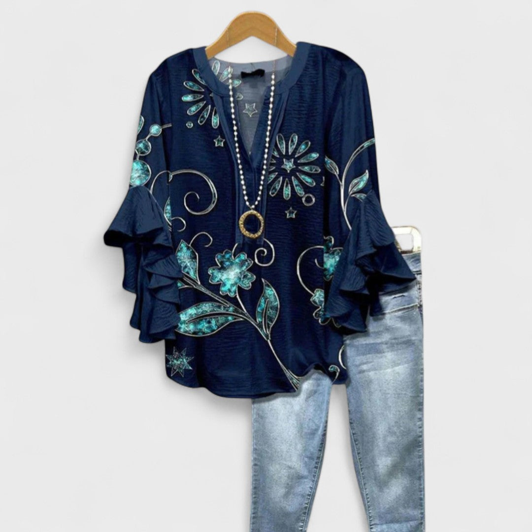 Isabella | Blouse avec des Fleurs Élégantes