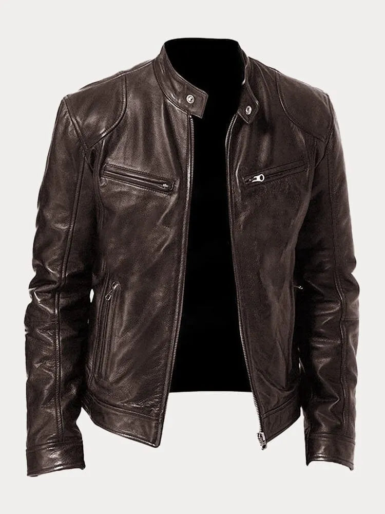 HÉLENOR | Veste en Cuir Style Décontracté