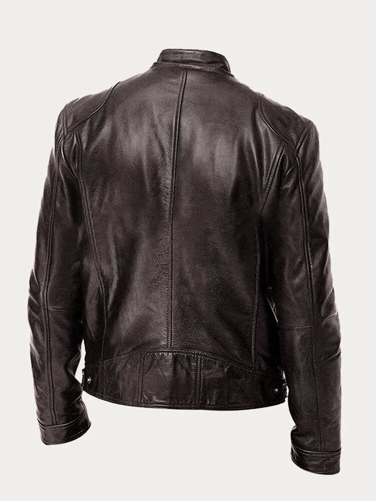 HÉLENOR | Veste en Cuir Style Décontracté