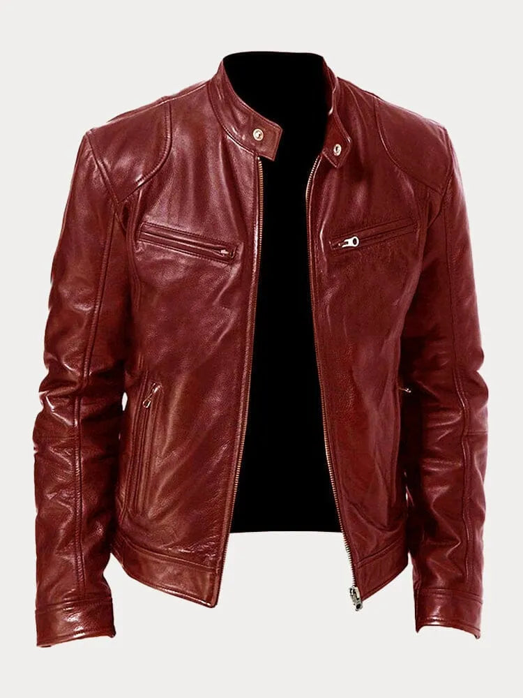 HÉLENOR | Veste en Cuir Style Décontracté
