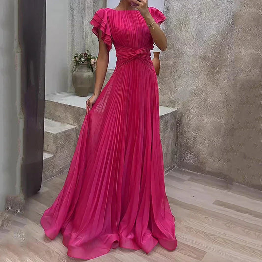 Rose | Robe de Soirée Plissée
