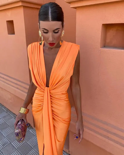 Rose | Robe Longue Femme Plissée