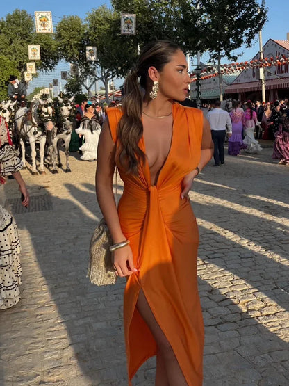 Rose | Robe Longue Femme Plissée