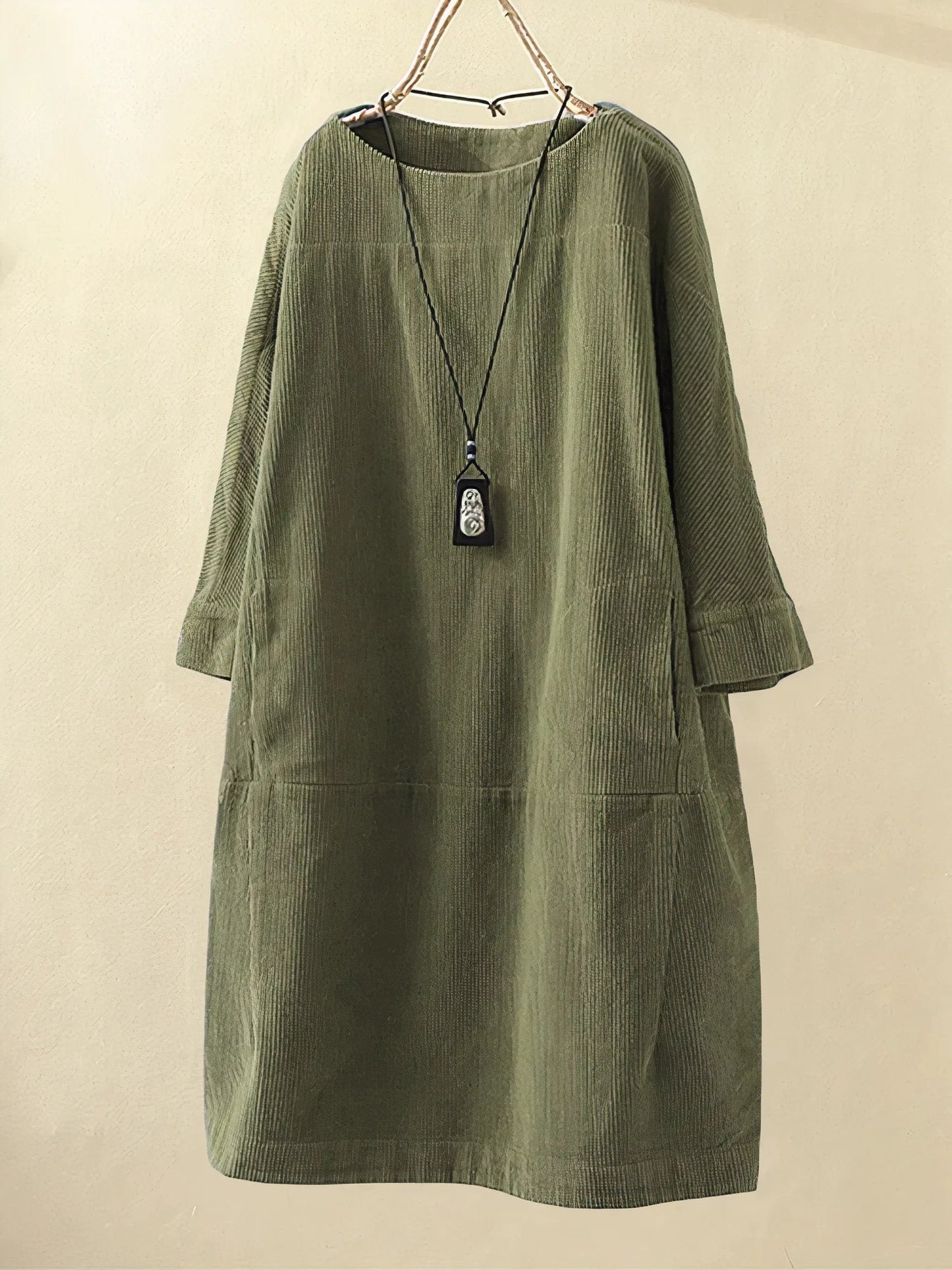 Emmeline | Robe Tunique en Velours Côtelé
