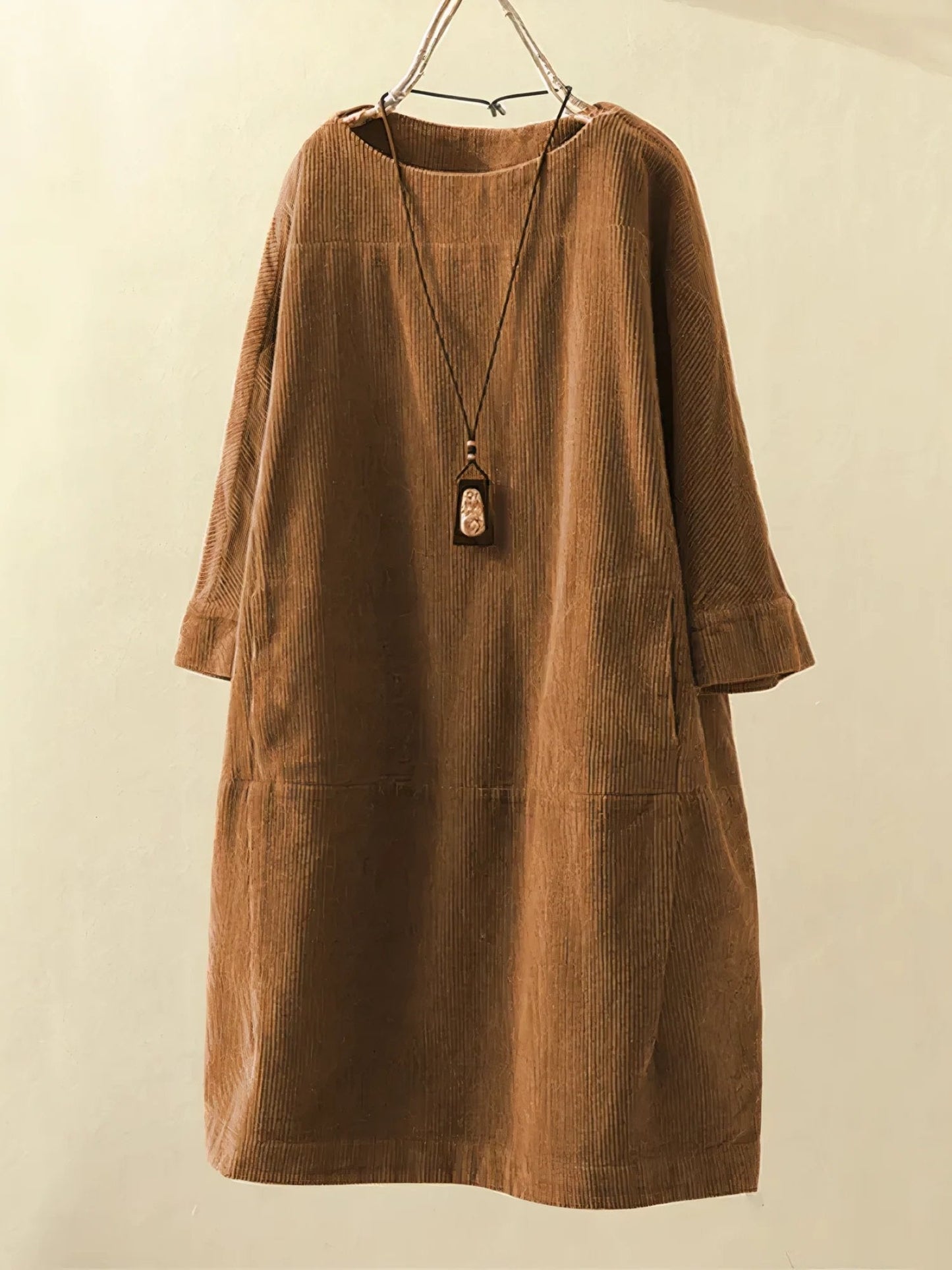 Emmeline | Robe Tunique en Velours Côtelé