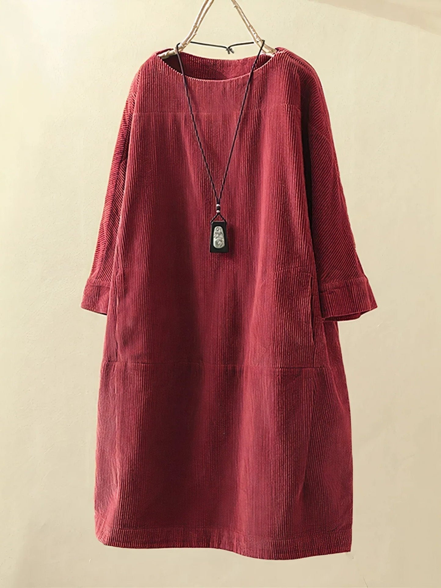 Emmeline | Robe Tunique en Velours Côtelé