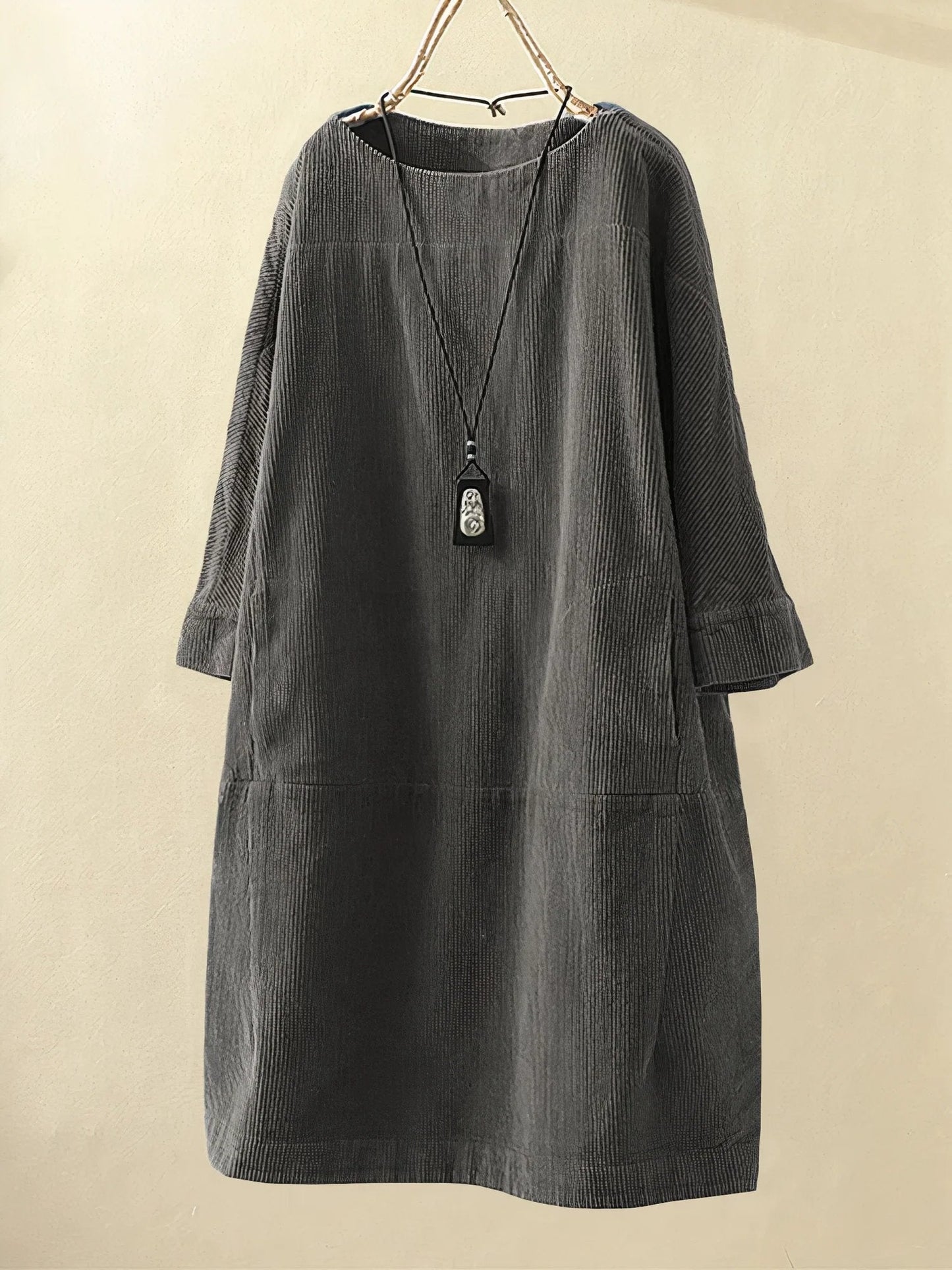 Emmeline | Robe Tunique en Velours Côtelé