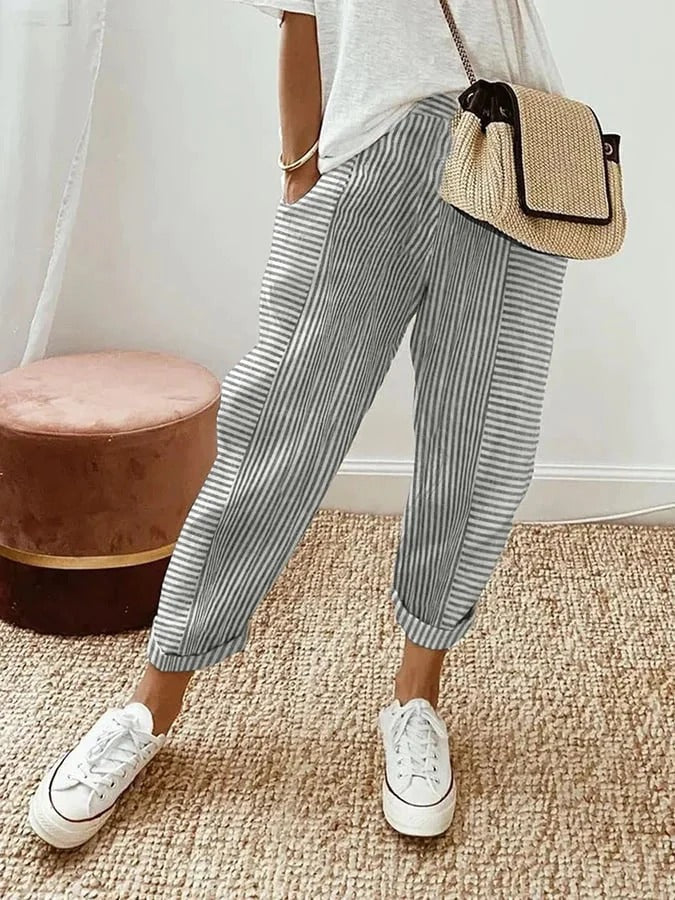 Abrielle - Pantalon Rayé