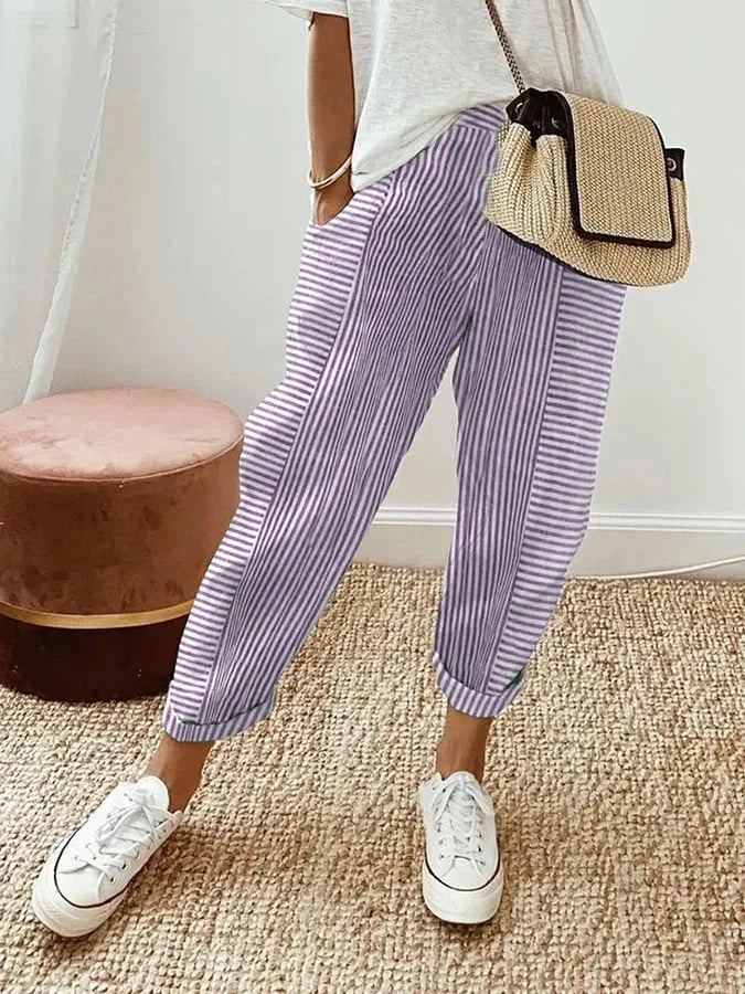 Abrielle - Pantalon Rayé